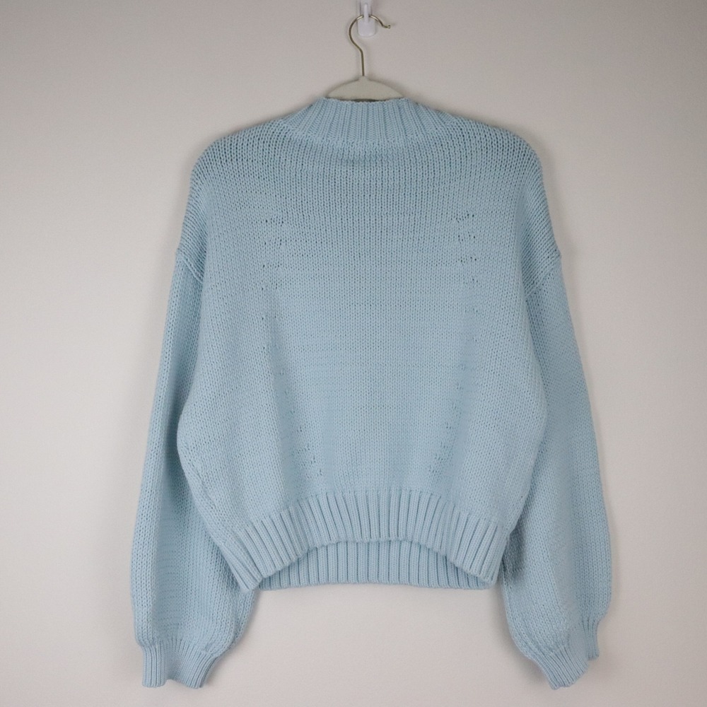 NWT Anthropologie Maeve Snowflake Pippa Icon Sweater XL Light Blue Mock Neck - Picture 3 of 9